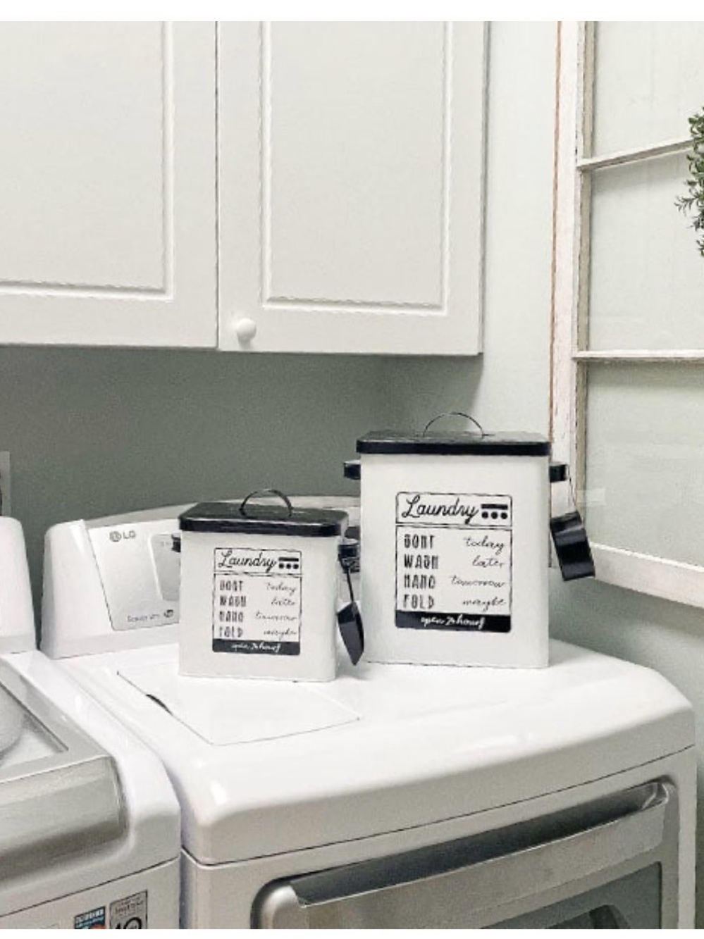 Decor Steals Laundry Detergent Powder Storage Tin Boxes With Scoops Set of 2